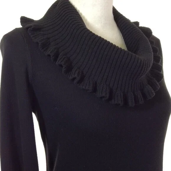RAFAELLA Womens Top Size Medium Black Long Sleeve - Picture 4 of 12